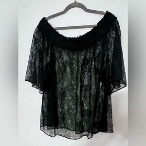 Sheer lace shirt, Lane Bryant size 18. Perfect match for your Halloween costume!